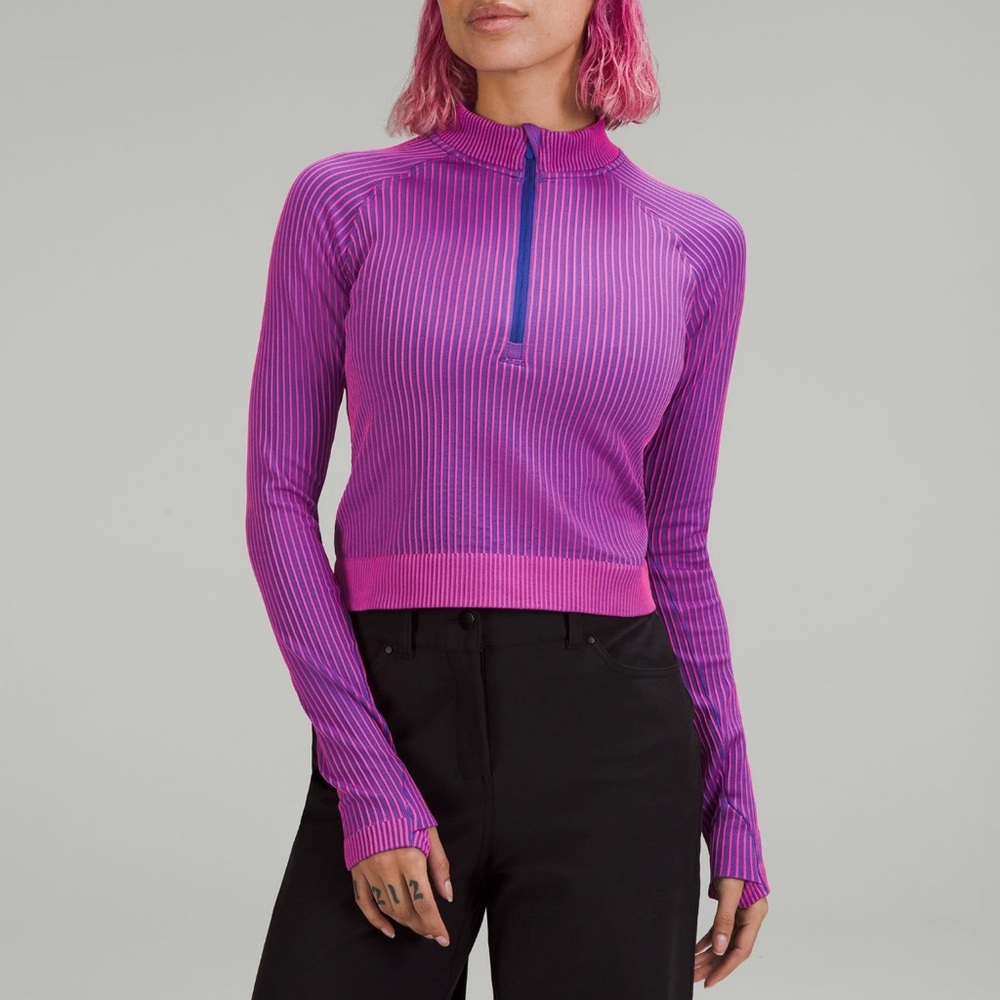 Lululemon rest less cropped half zip size 4